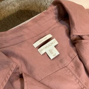 Cynthia Rowley Trench 100% linen Dusty Pink Color Women’s, Sz L